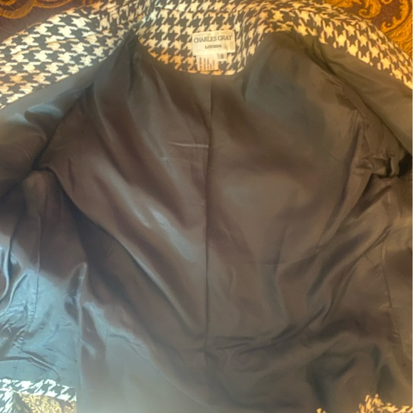 100% Wool, Fitted Houndstooth Women's Blazer, 8 - Picture 4 of 7